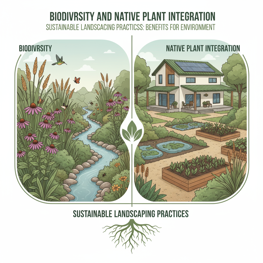 Thriving native plants + diverse wildlife demonstrate sustainable landscaping practices.